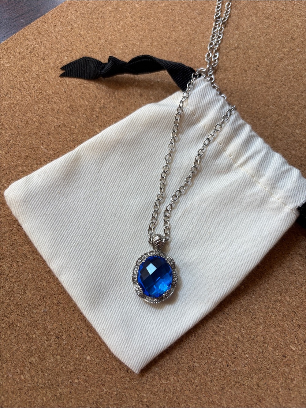 Charriol Necklace with Deep Blue Topaz